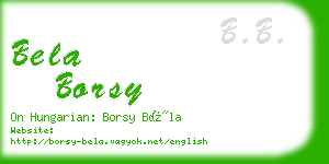 bela borsy business card